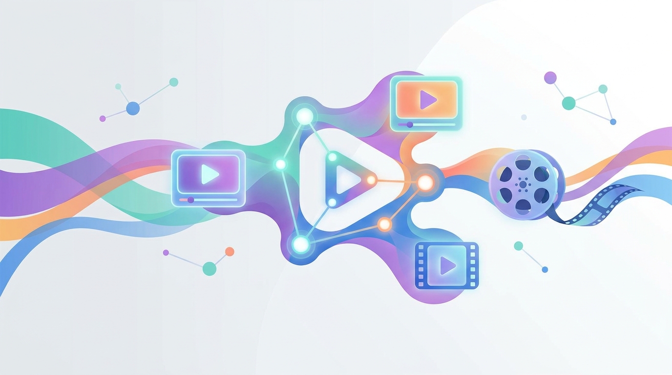 AI technology transforming video content creation illustration