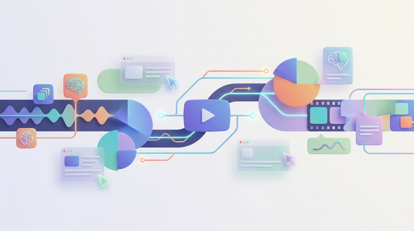 AI-powered video editing conceptual illustration
