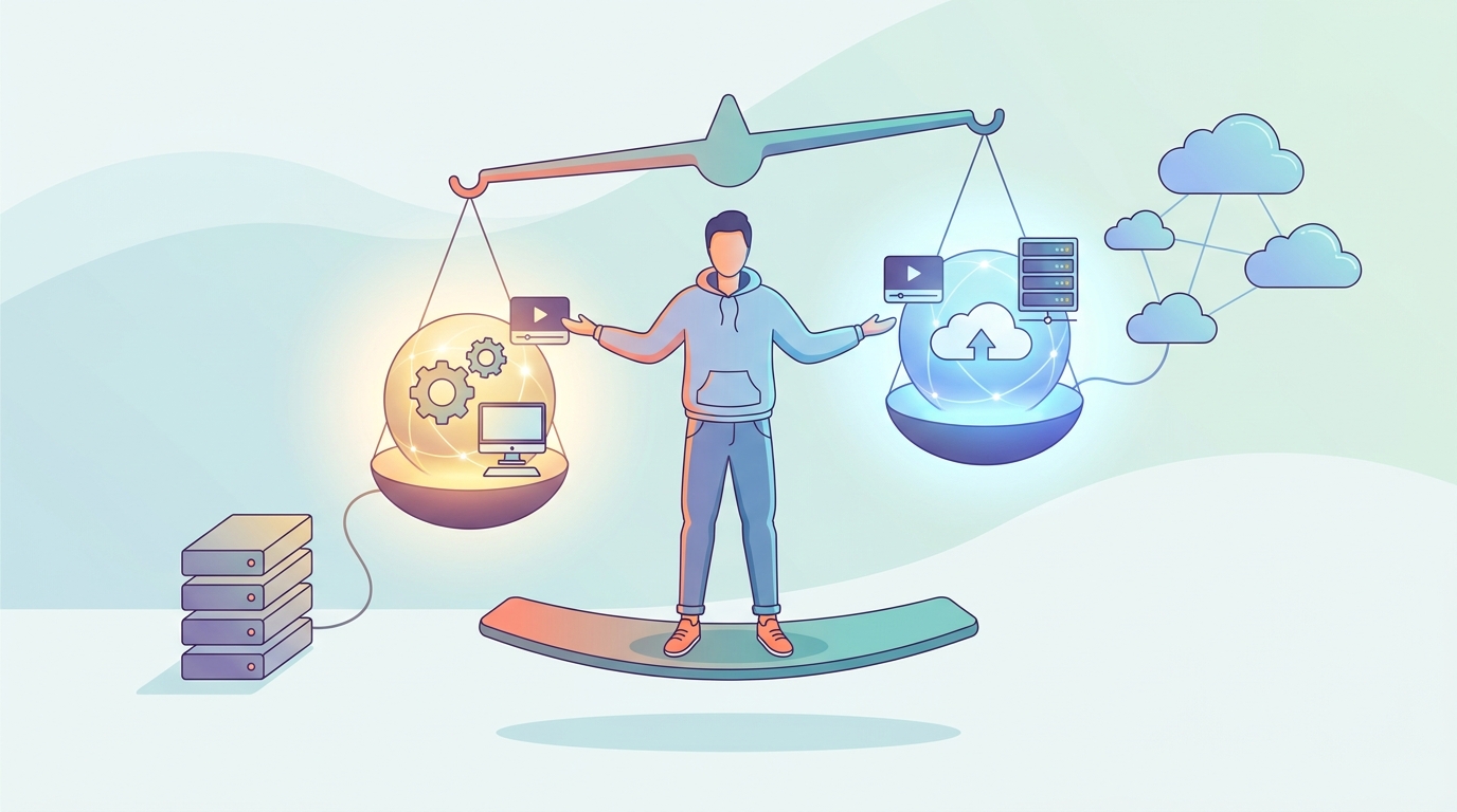 Creator balancing local and cloud AI video tools