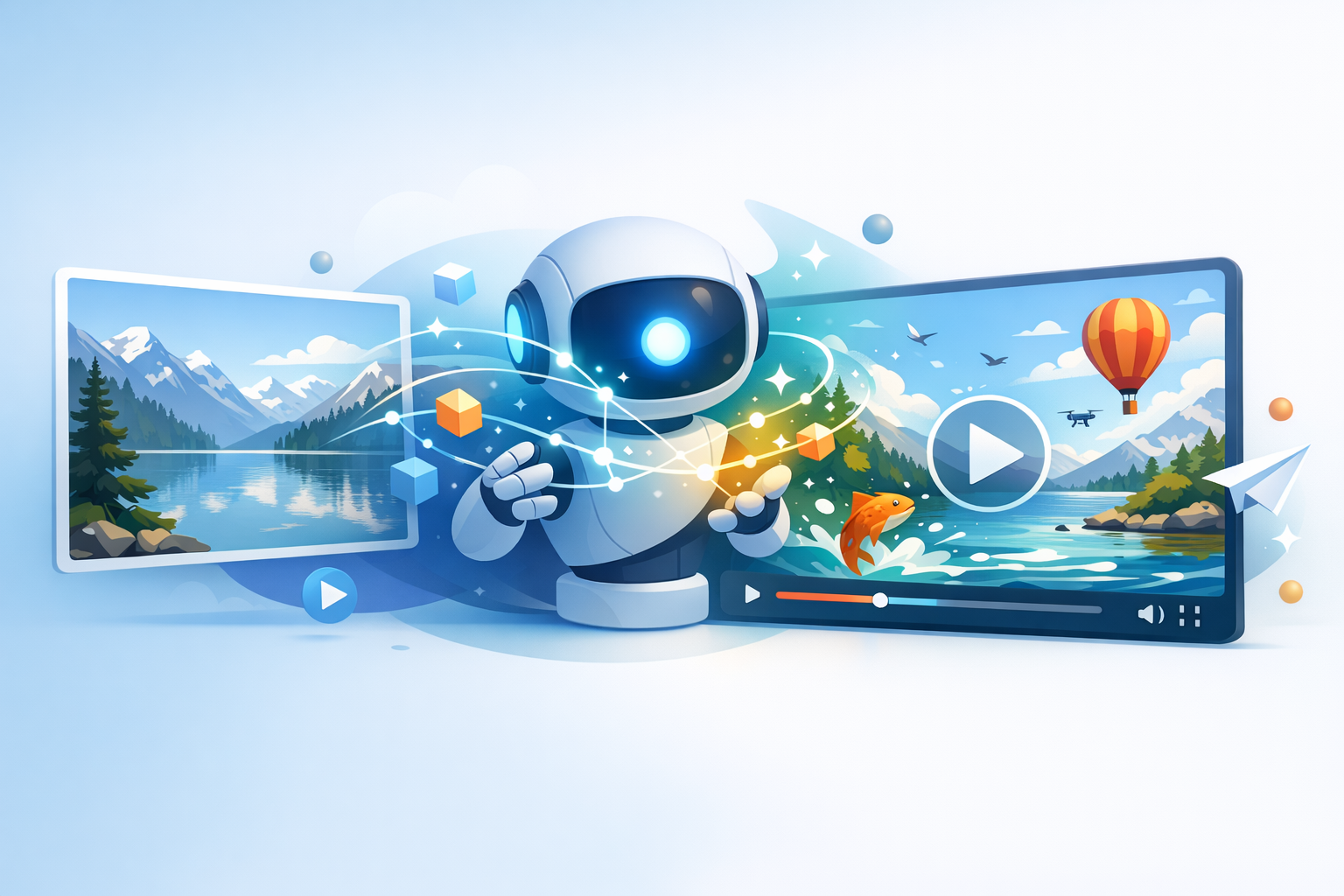AI transforming image into video with dynamic elements.