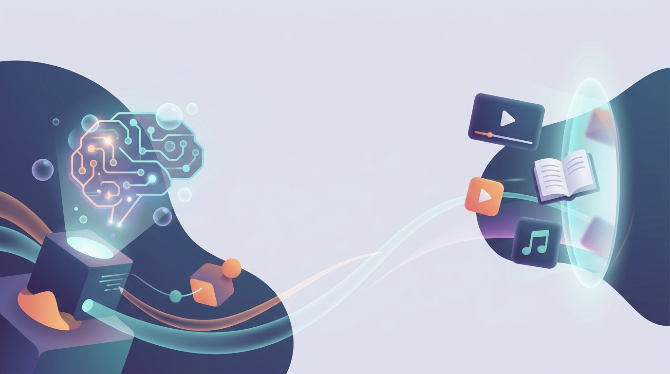 Conversational AI in digital media illustration