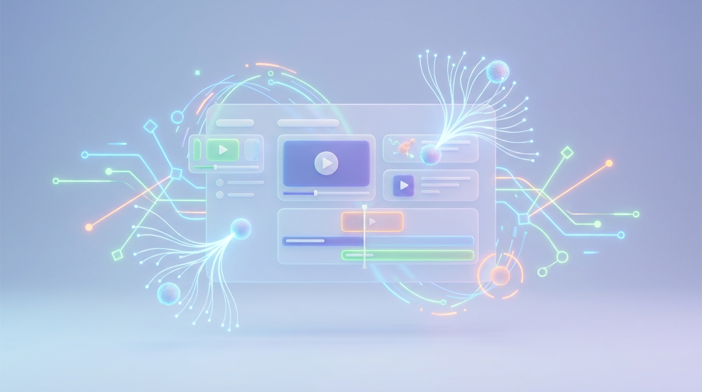Futuristic video editing with AI elements