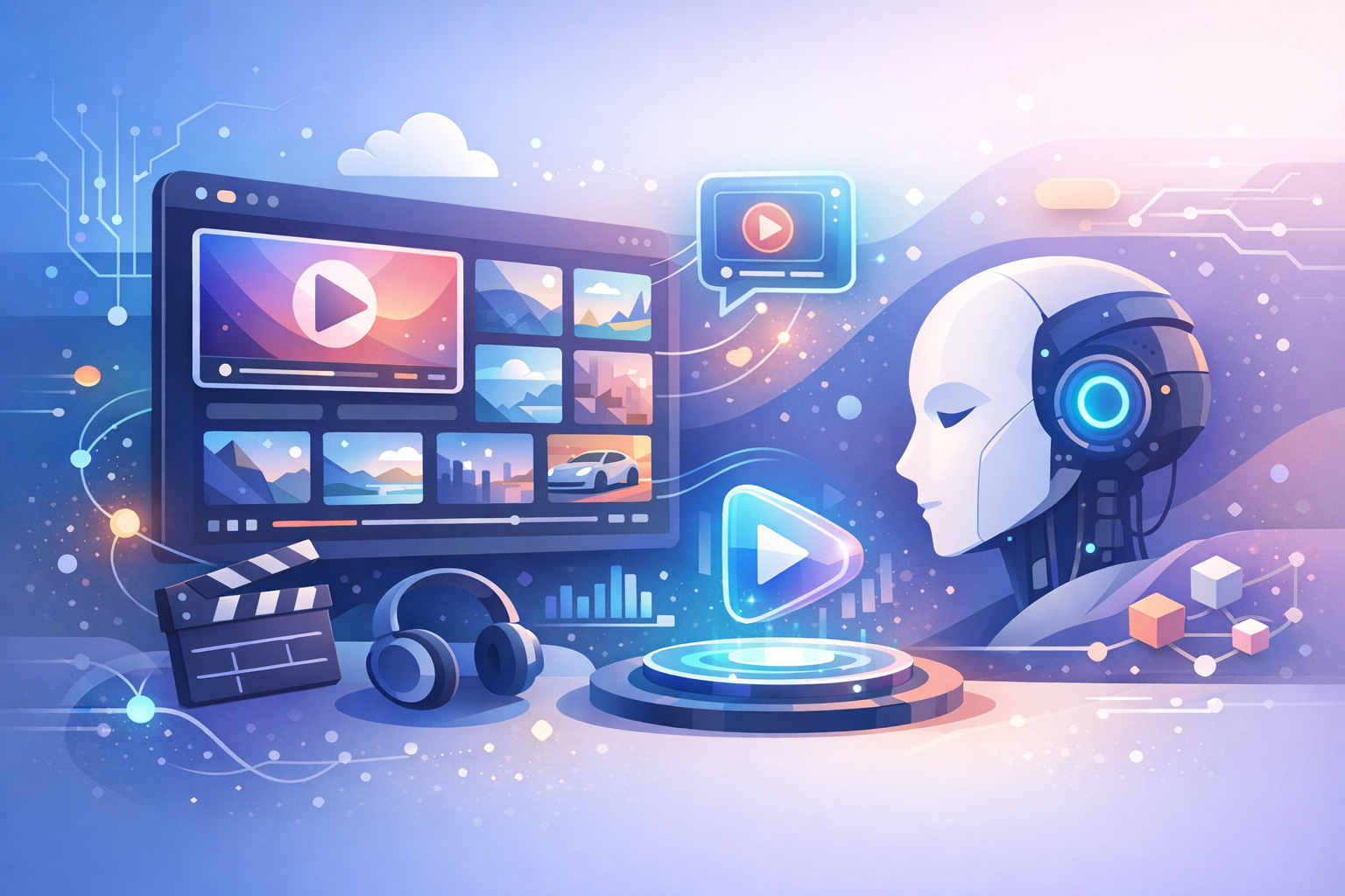 Modern AI-powered video library interface
