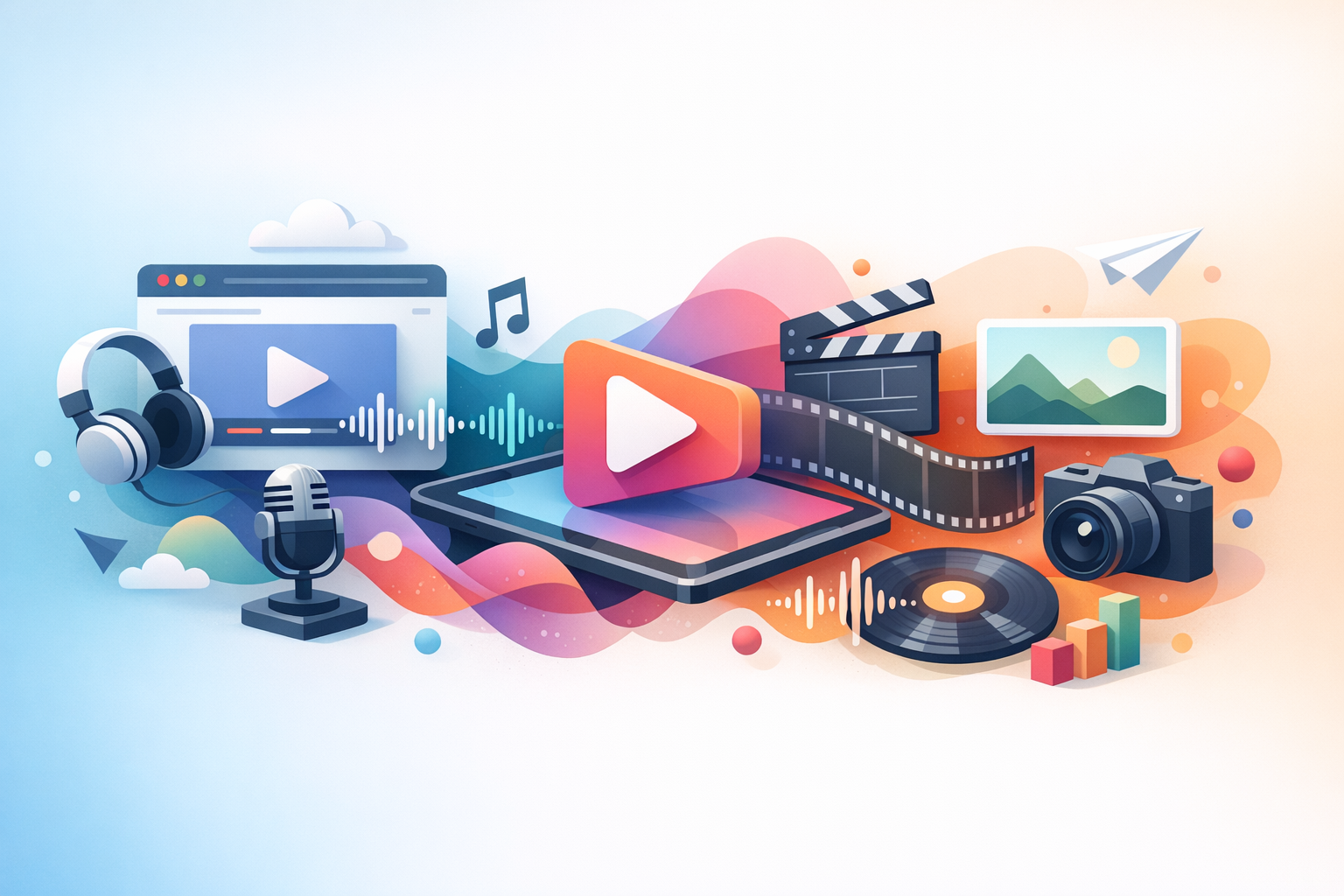 Creative video creation merging images, audio, text