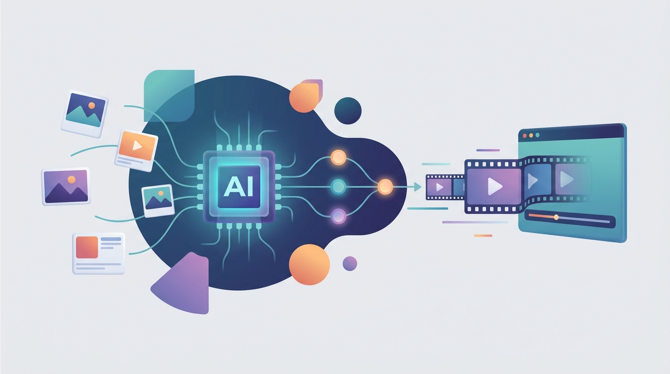 AI Video Transformation Illustration