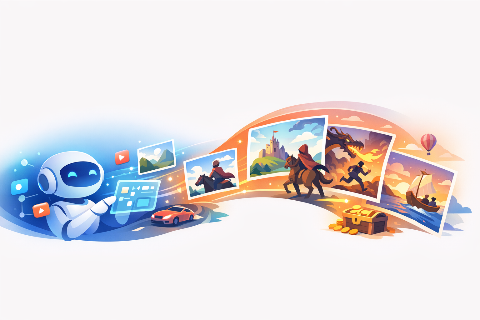 AI-driven storytelling illustration