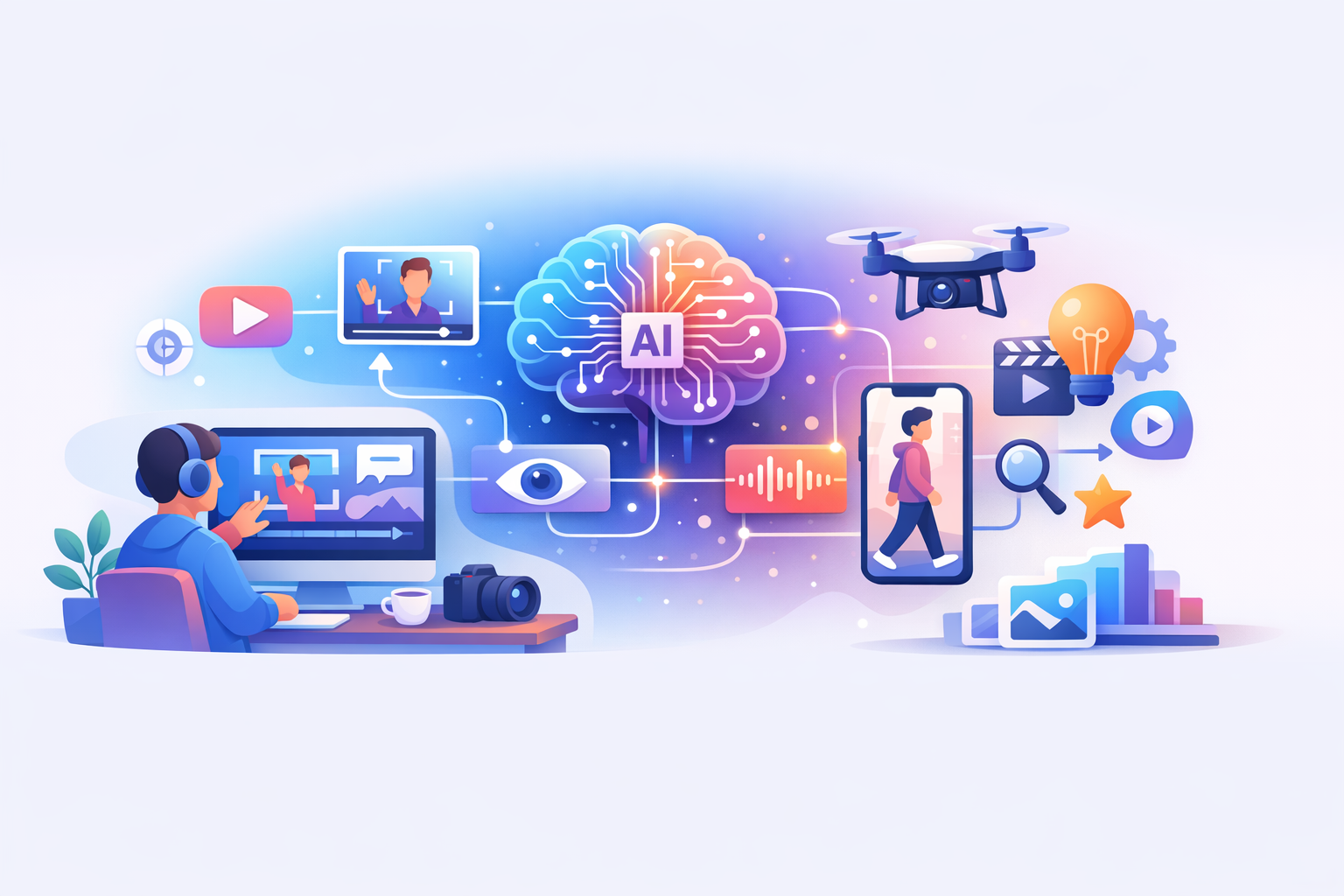 AI enhancing video intelligence for content creators.