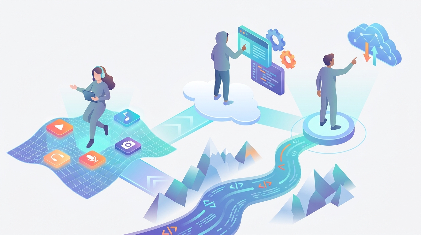 Content creators using digital tools and platforms.