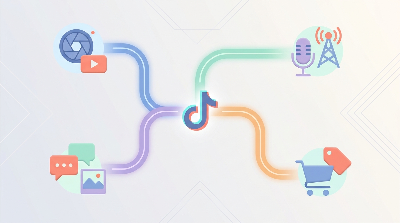 Social media platform paths branching from TikTok.