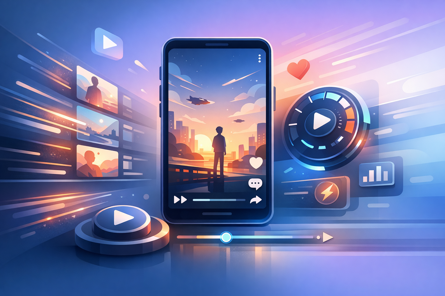 Futuristic YouTube Shorts interface with enhancements.