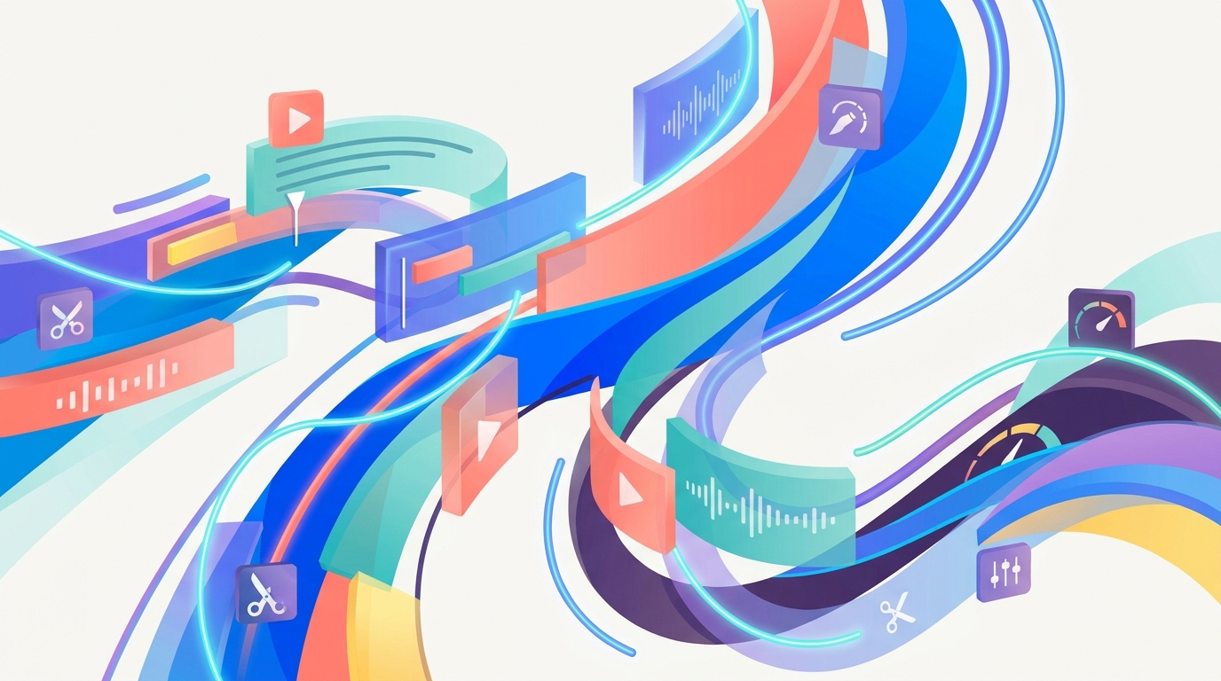Dynamic video editing illustration.