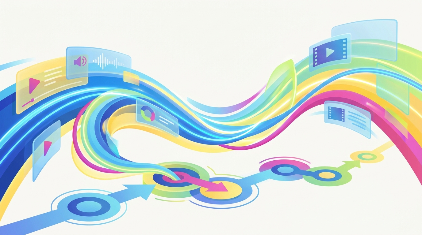 Abstract illustration of visual storytelling for video content.