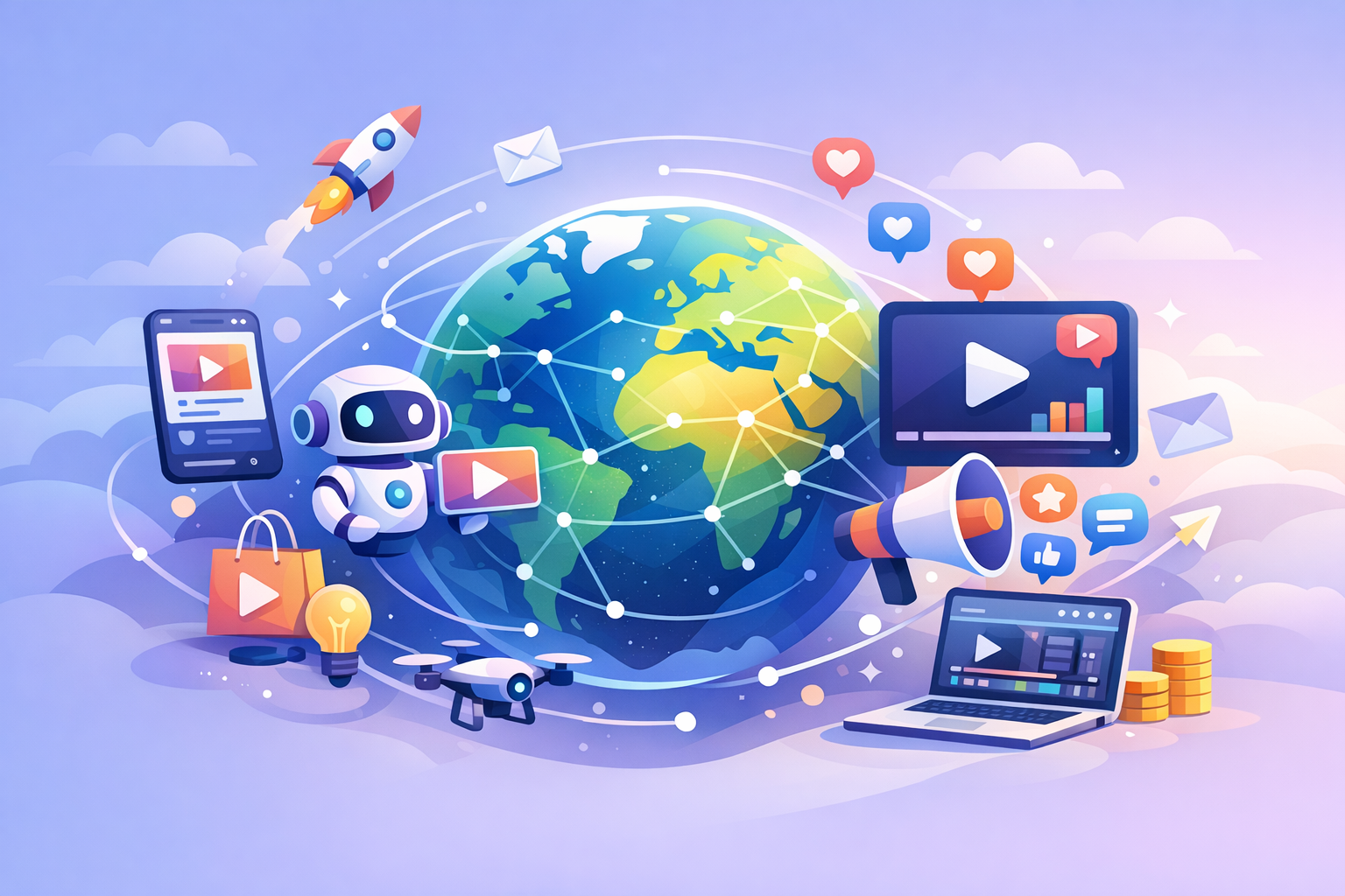 Global AI video marketing network