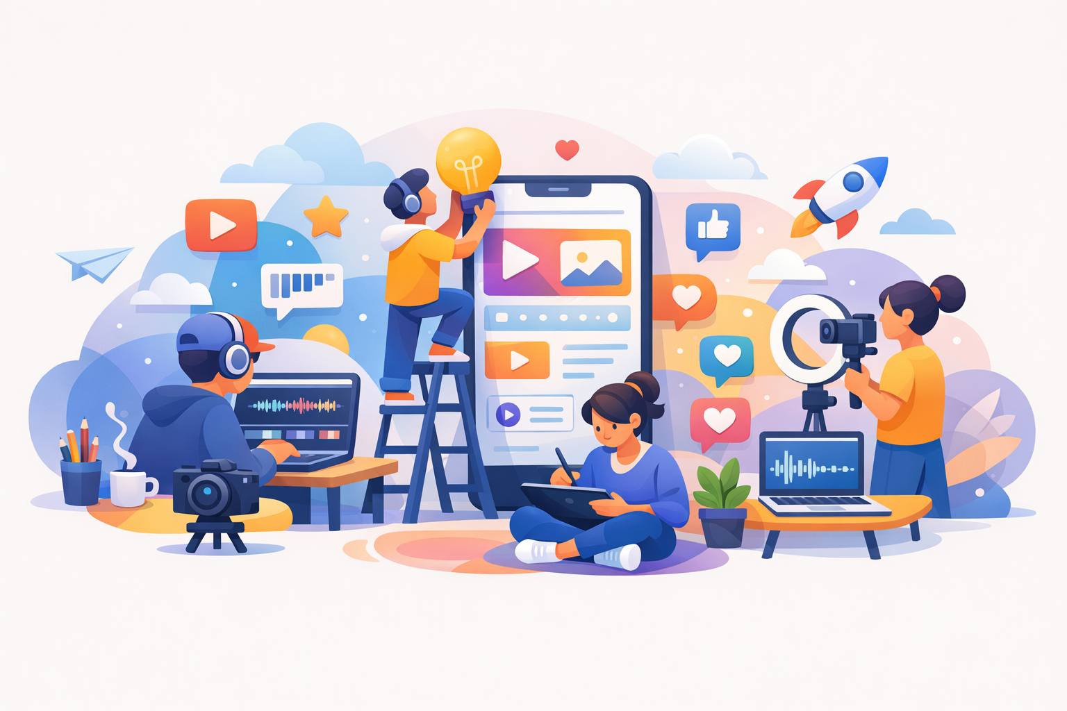 Content creators using digital tools