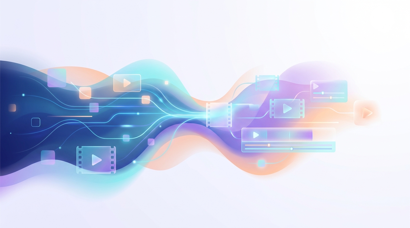 AI integrating with video editing concept