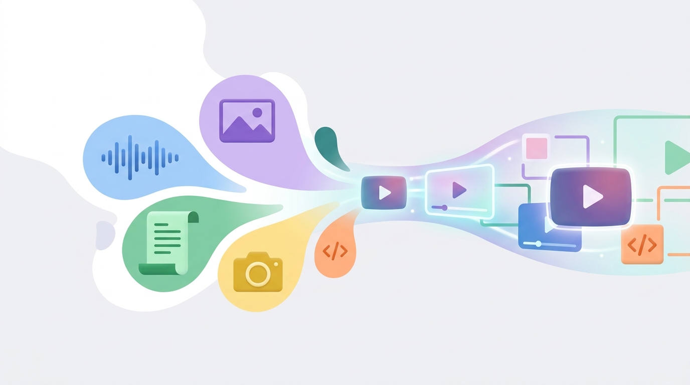 Conceptual image of multimedia integration into video.