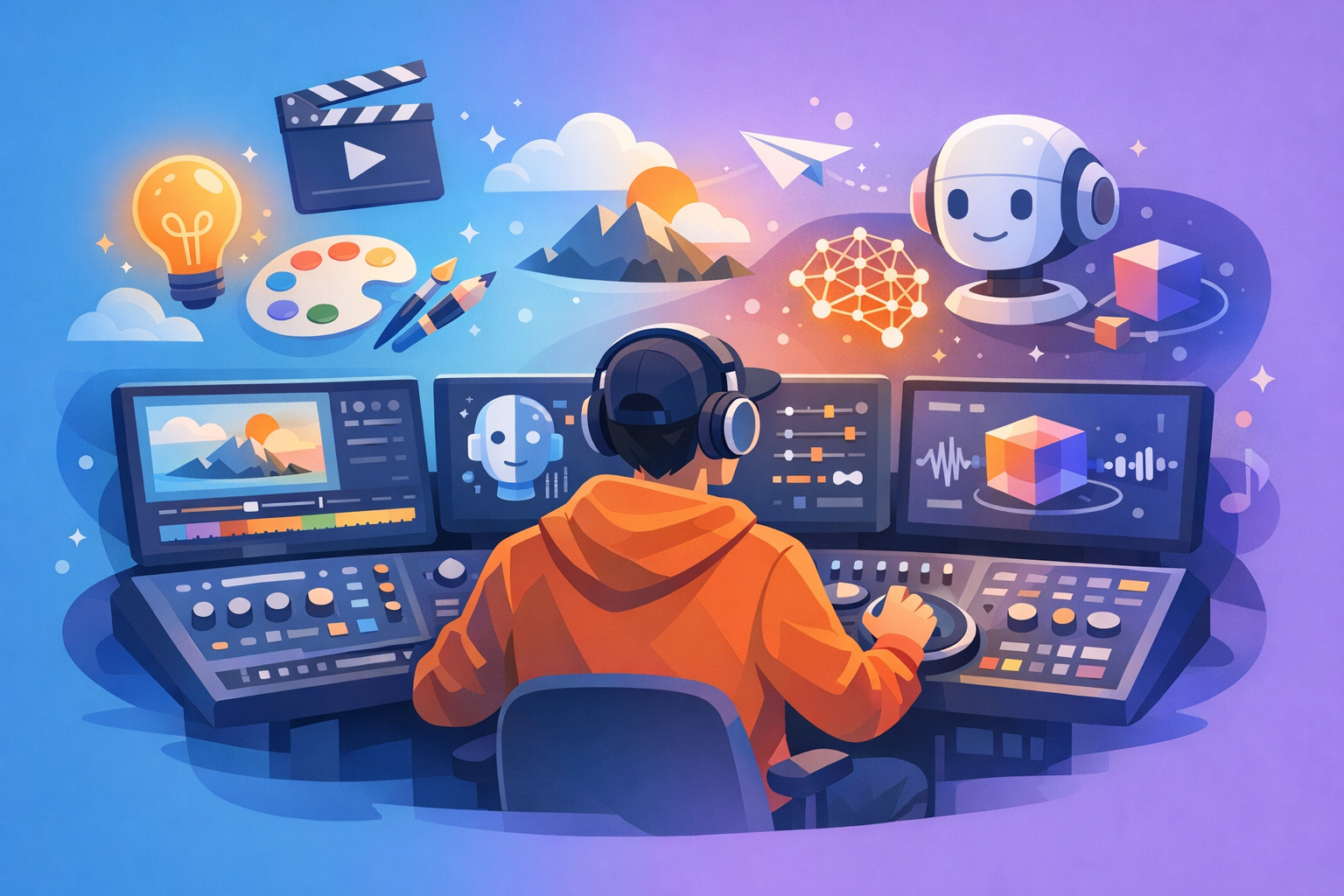 Creator balancing creativity and AI tools