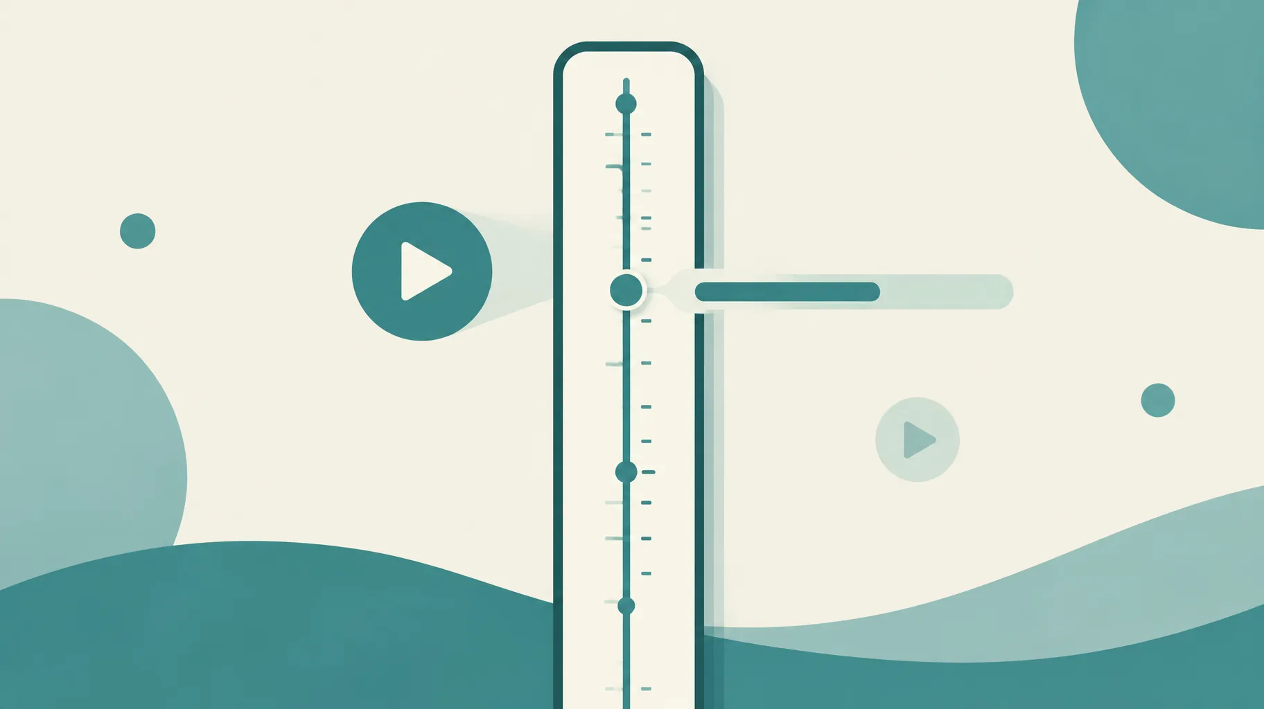 Illustration of a vertical video timeline extending beyond the one-minute mark