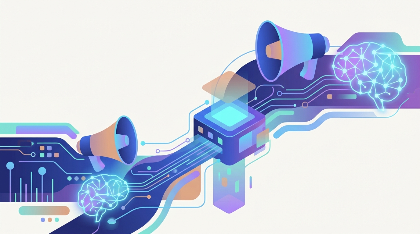 AI-powered marketing campaign illustration