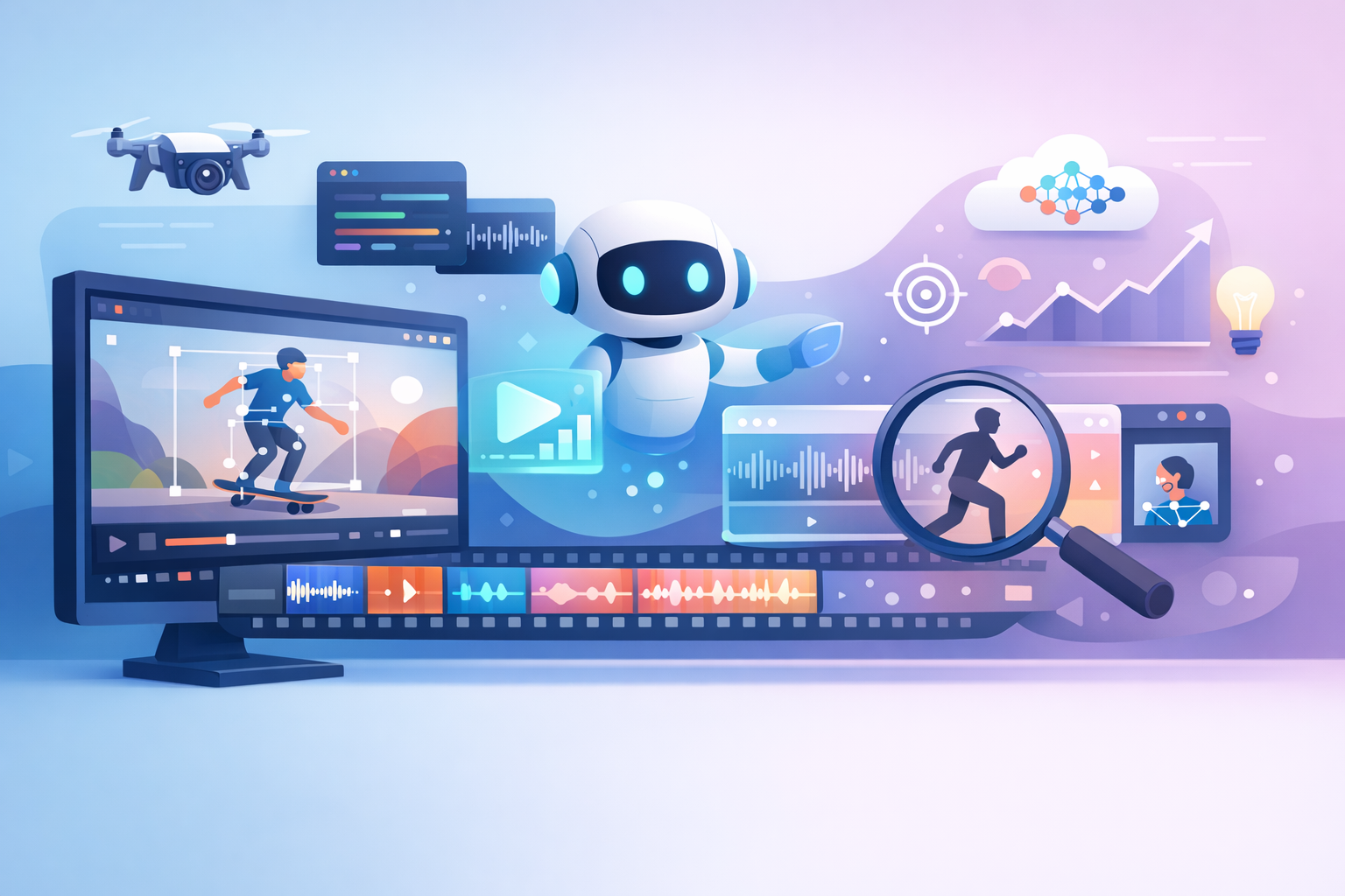 AI-enhanced video editing and analysis.
