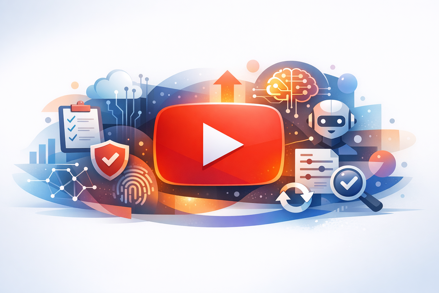 YouTube AI-Richtlinien-Update Illustration.