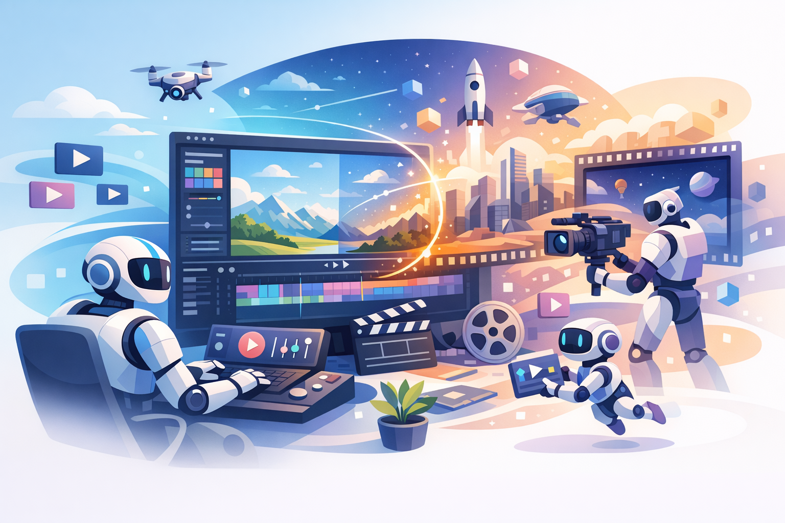 AI zlepšující produkci videa s digitálními pozadími.