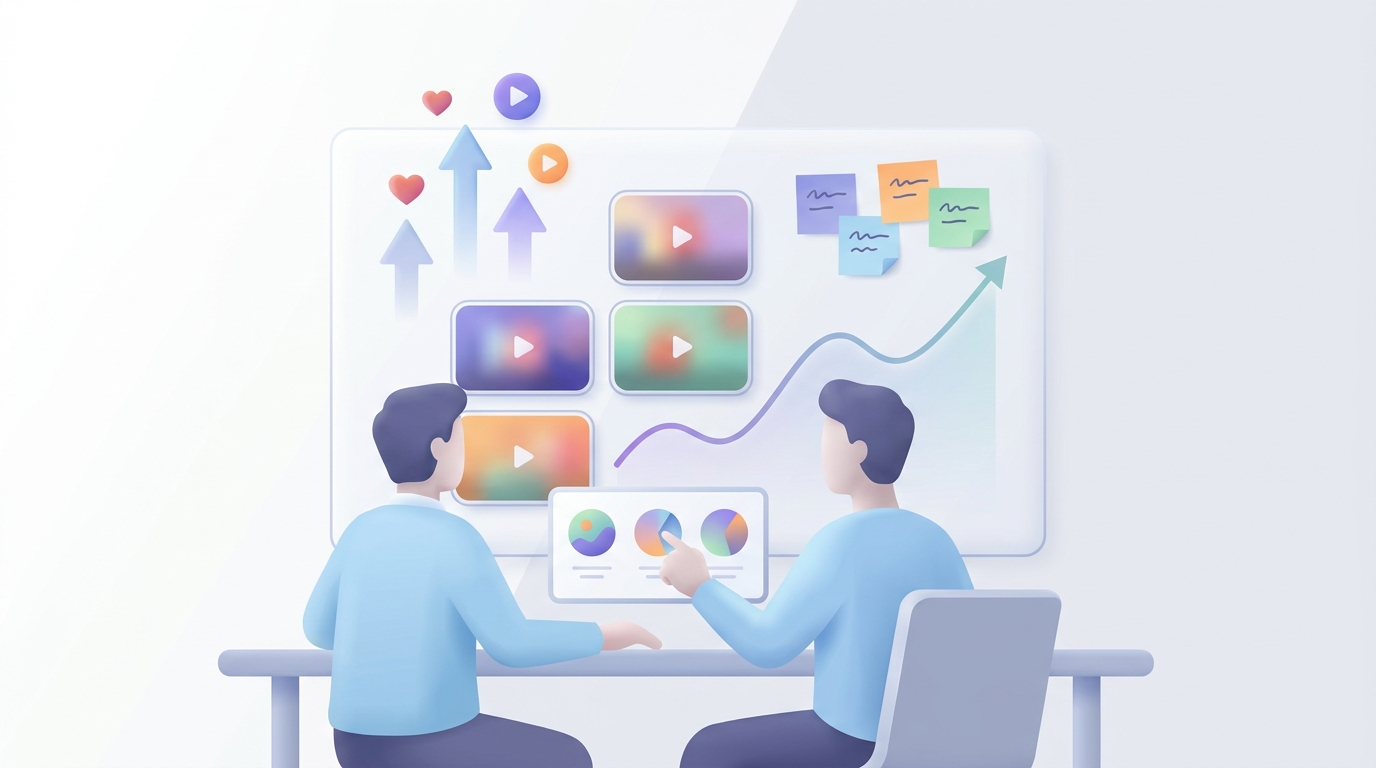 Illustration of content selection and audience engagement analysis for short-form video.