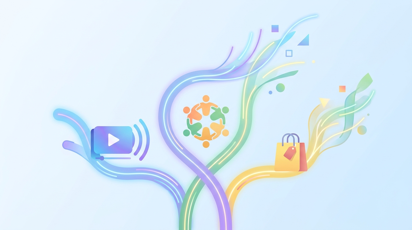 Illustration of three paths for non-live TikTok monetization.