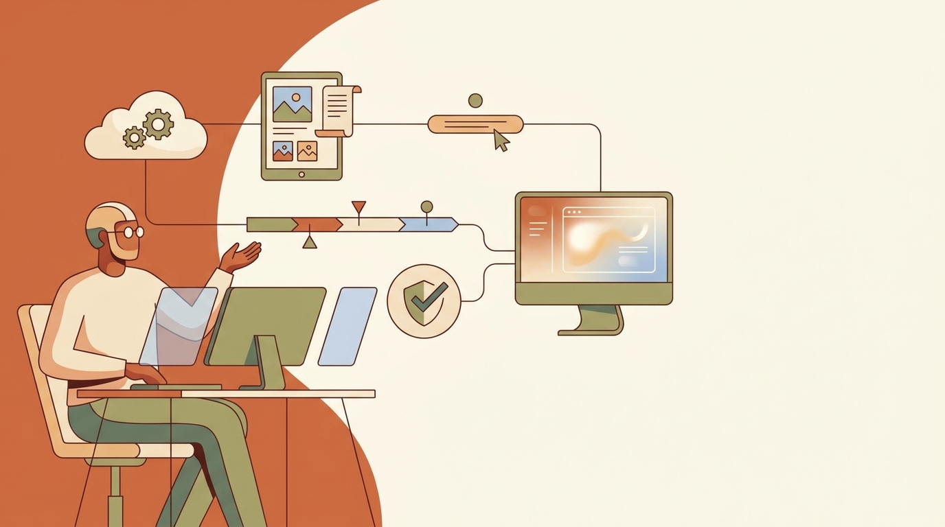 A creator reviewing AI-assisted video assets and disclosure decisions before publishing.