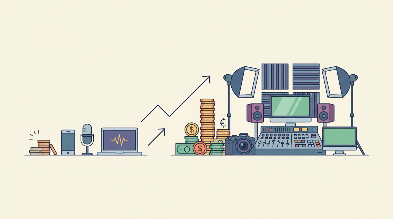 5. What is the cost difference between basic and professional faceless YouTube setups?