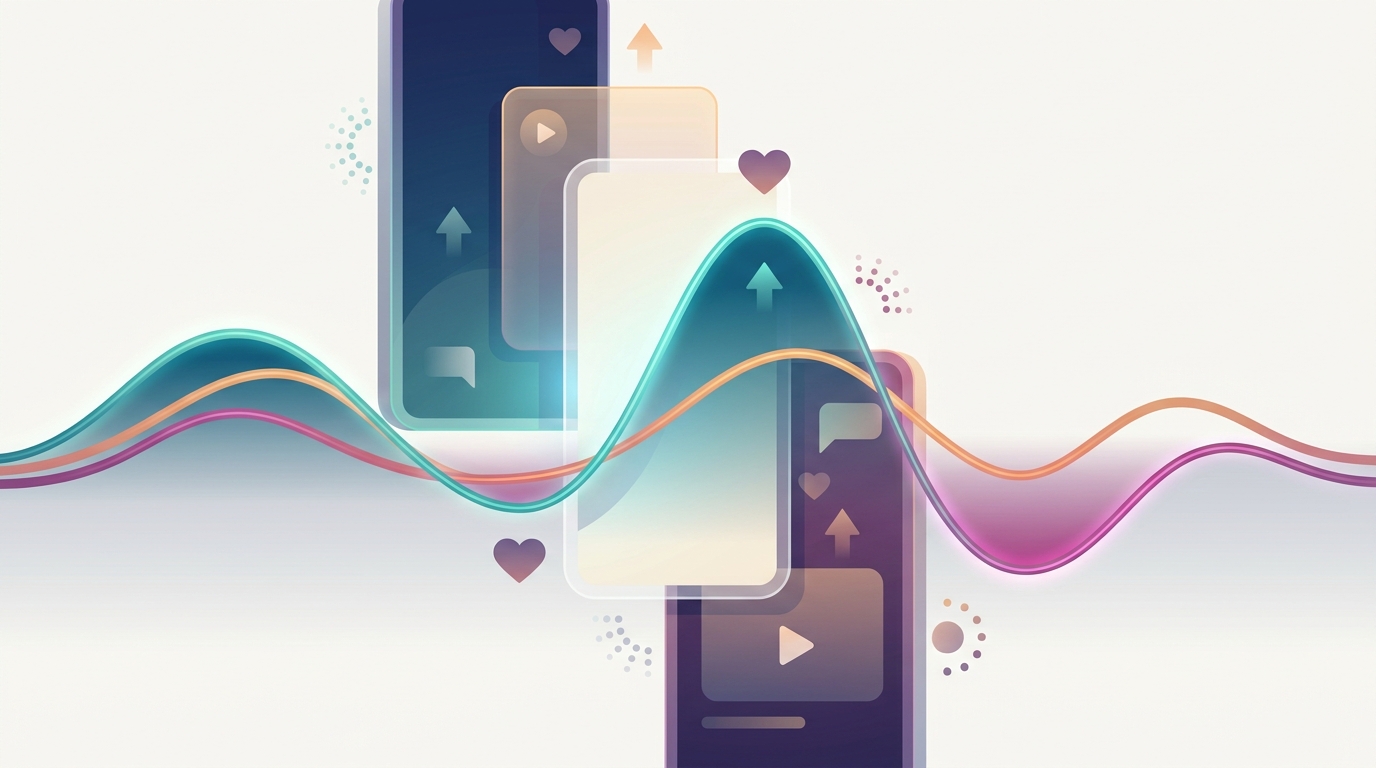 Abstract illustration showing Shorts views alongside retention and engagement analysis.