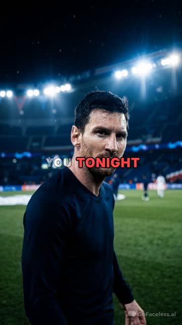 Faceless video example: HOOK (0-3 sec)
📢 "What if I told you... tonight, Messi is about to do something only legends can dream of?"
🎬 SCENE 1 (3-10 sec)
[Fast cuts: stadium lights, Argentina fans, Messi walking through the tunnel]
🎙️ Narrator:
"The world is watching. The pressure is massive. One man stands at the center of it all..."
🎬 SCENE 2 (10-20 sec)
[Heartbeat sound. Close-up of Messi's face.]
🎙️ Narrator:
"For years, he carried a nation's hopes. Critics doubted him. Rivals feared him. Fans worshipped him."
