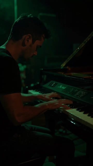 Faceless video example: Make a 60s cinematic suspense story about a night guard who hears a piano playing in an abandoned hotel. Keep it eerie but not graphic. Use dark realistic visuals, slow camera movement, and end on an unresolved final image.
