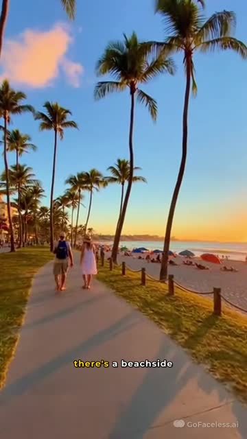 Faceless video example: Showcase the Hollywood Broadwalk on Hollywood Beach in Florida.