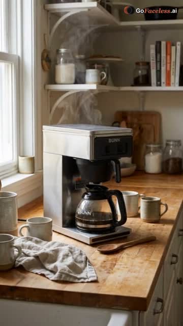 Faceless video example: How a bunn coffee maker brews and common