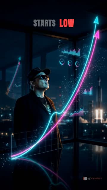 Faceless video example: Elon Musk's Rising Net Worth